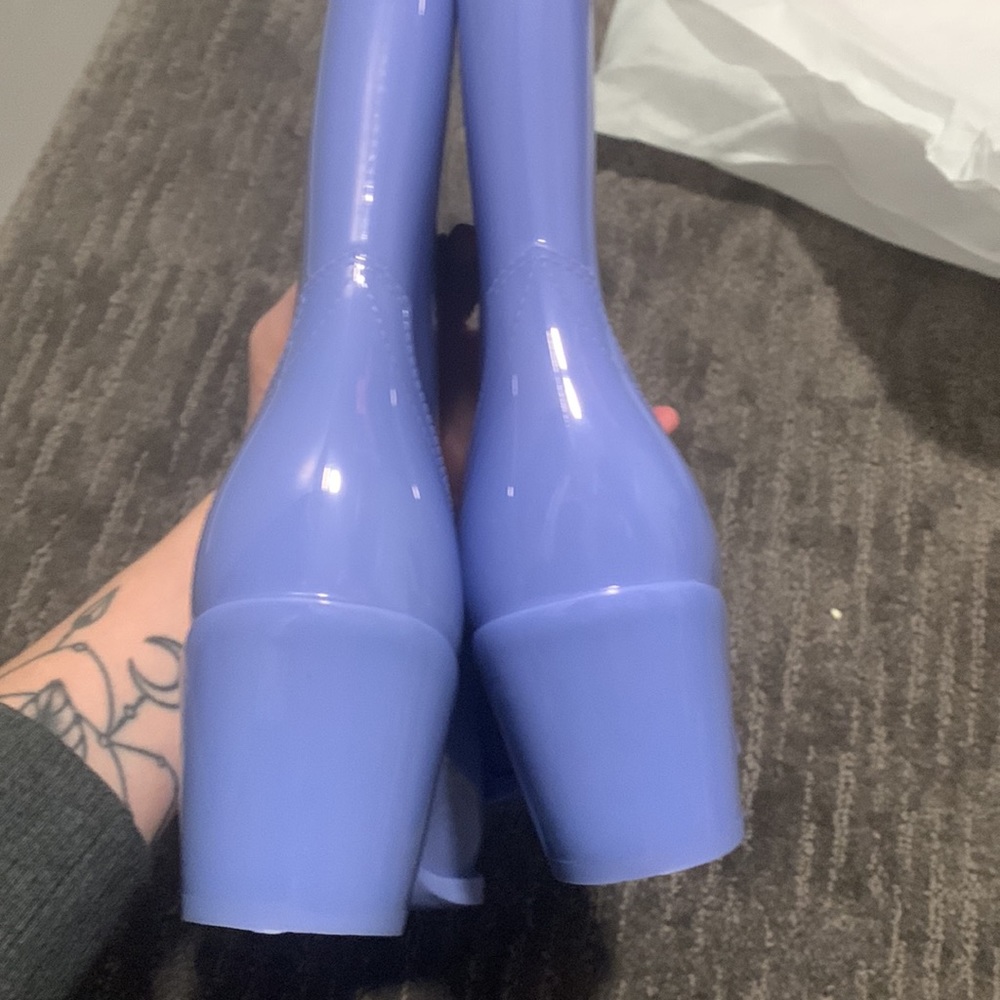 Jeffrey Campbell NEW Lilac Thunderstorm Cowboy Western Rain Boots - Picture 5 of 6